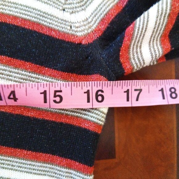 Scotch & Soda stripe sweater lurex black orange white XS lightweight preppy fall - Picture 7 of 10